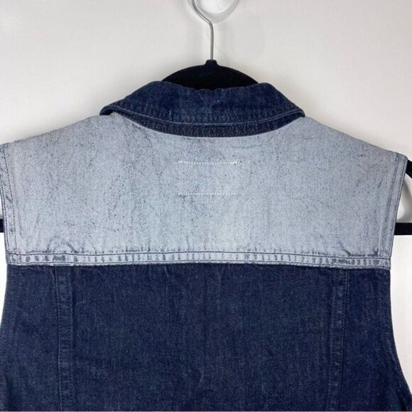 Rag & Bone Color Block Blue Denim Jean Vest Sleeveless Women's Size XS Oversized - Picture 4 of 10